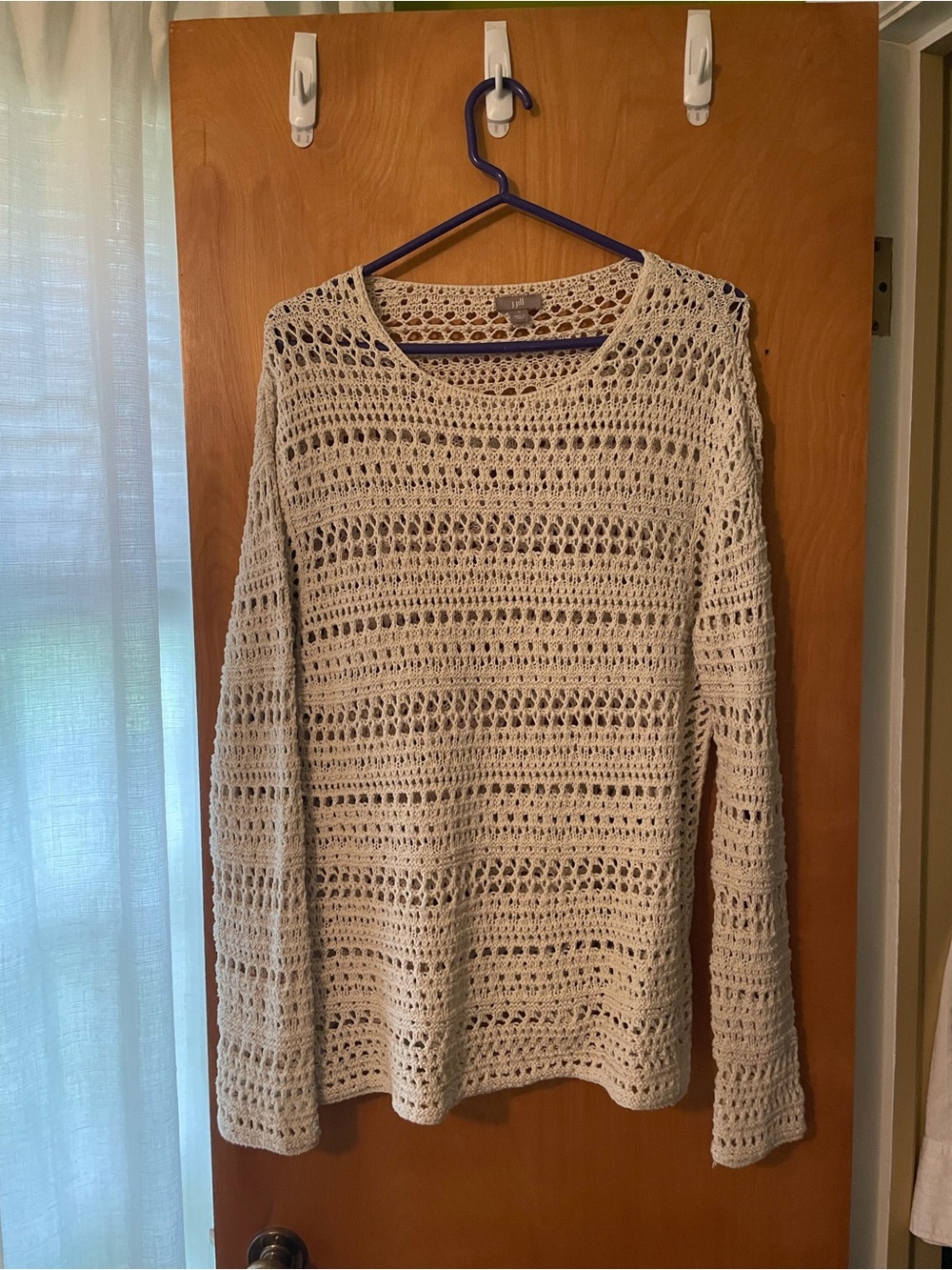 J. Jill Cotton Crochet Sweater